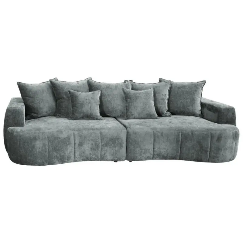 Boxspringsofa in Velours Mintgrün