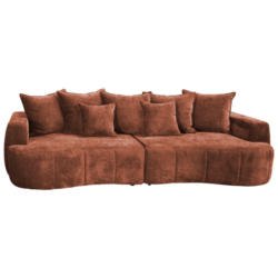 Boxspringsofa in Velours Rostfarben