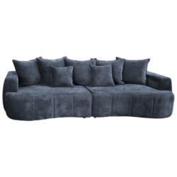 Boxspringsofa in Velours Dunkelblau