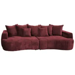 Boxspringsofa in Velours Bordeaux