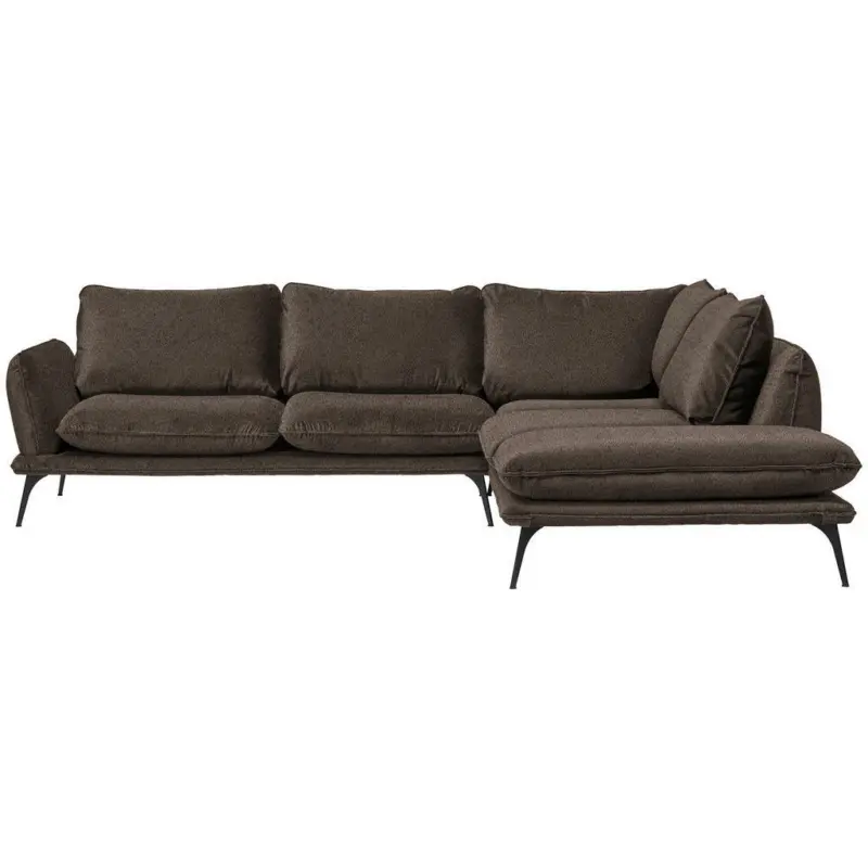 Ecksofa in Bouclé Dunkelbraun