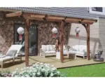 Hornbach Terrassenüberdachung SKAN HOLZ Rimini 434x250 cm nußbaum