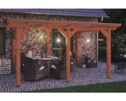 Terrassenüberdachung SKAN HOLZ Siena 434x300 cm eiche hell