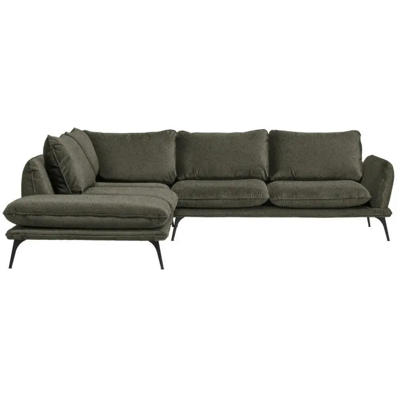 Ecksofa in Bouclé Grün