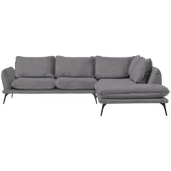 Ecksofa in Boucl&eacute; Dunkelgrau