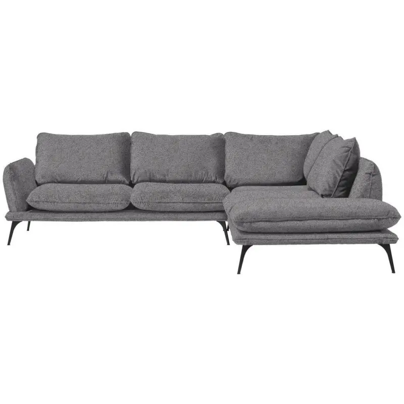 Ecksofa in Boucl&eacute; Dunkelgrau