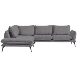 Ecksofa in Bouclé Dunkelgrau