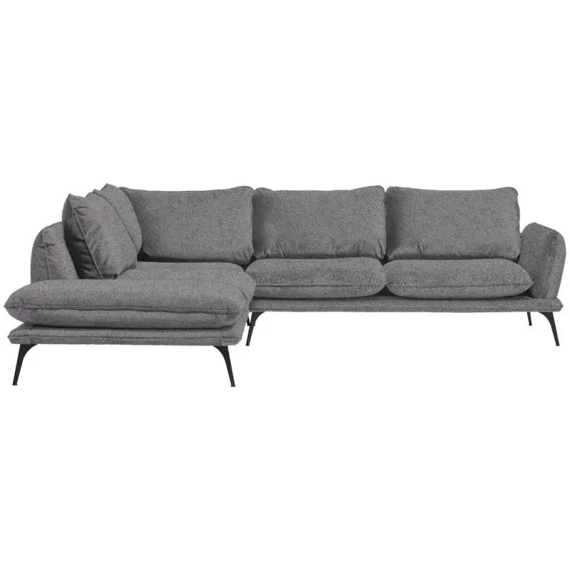 Ecksofa in Bouclé Dunkelgrau