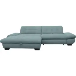 Ecksofa in Mikrofaser Pastellblau