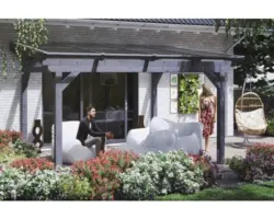 Terrassenüberdachung SKAN HOLZ Sanremo 434x300 cm schiefergrau