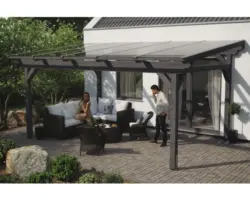 Terrassenüberdachung SKAN HOLZ Sanremo 541x400 cm schiefergrau