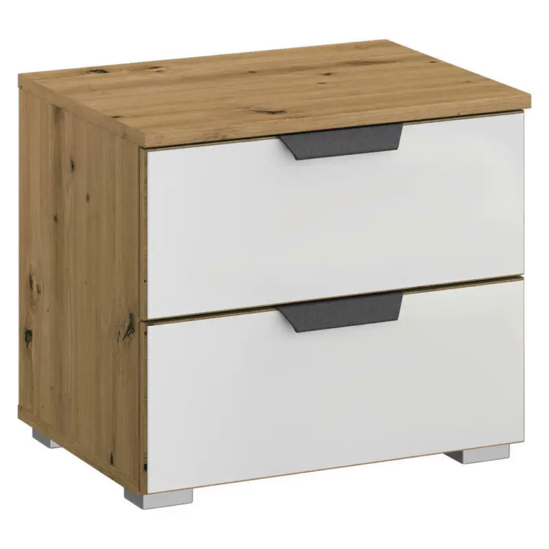 Nachtk&auml;stchen in Champagner, Eiche Artisan