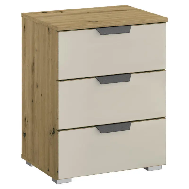 Nachtk&auml;stchen in Champagner, Eiche Artisan