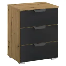 Nachtk&auml;stchen in Anthrazit, Eiche Artisan