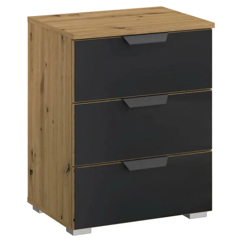 Nachtk&auml;stchen in Anthrazit, Eiche Artisan