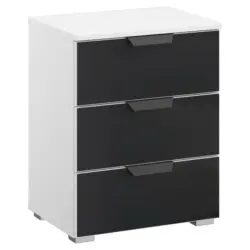 Nachtk&auml;stchen in Anthrazit, Wei&szlig;