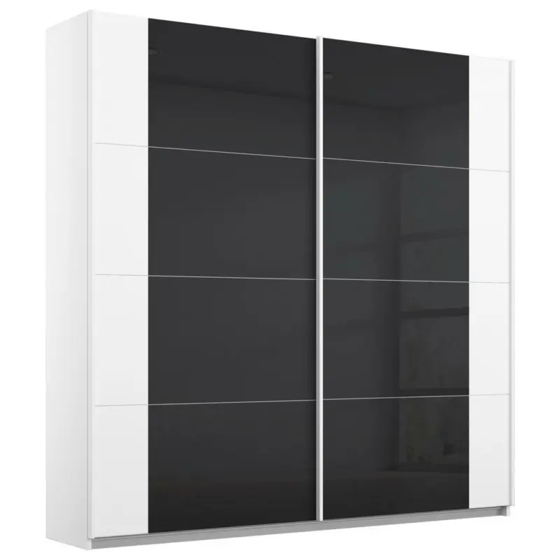 Schwebetürenschrank in Anthrazit, Weiß