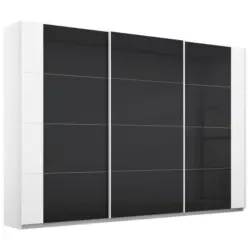 Schwebetürenschrank in Anthrazit, Weiß