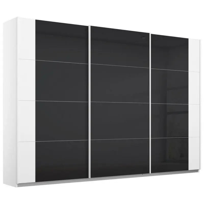 Schwebetürenschrank in Anthrazit, Weiß