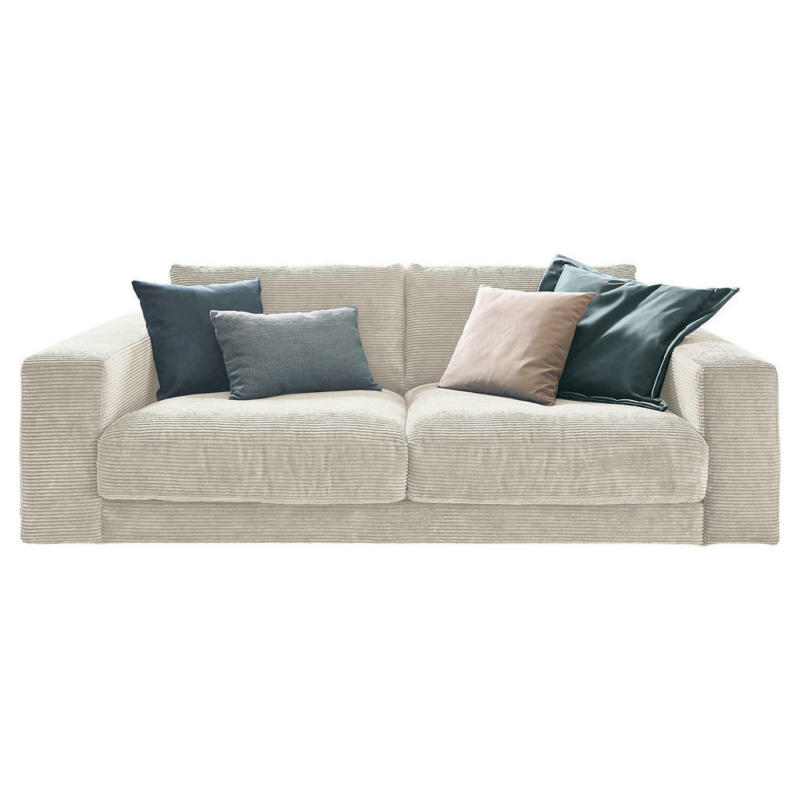 Zweisitzer-Sofa in Kord Weiß