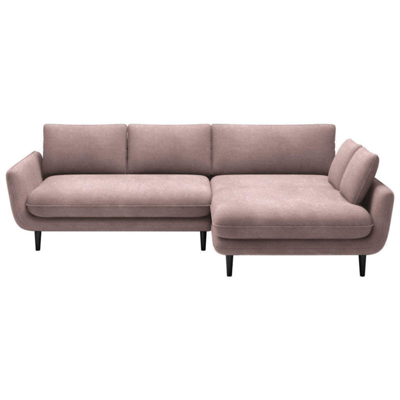 Ecksofa in Velours Altrosa