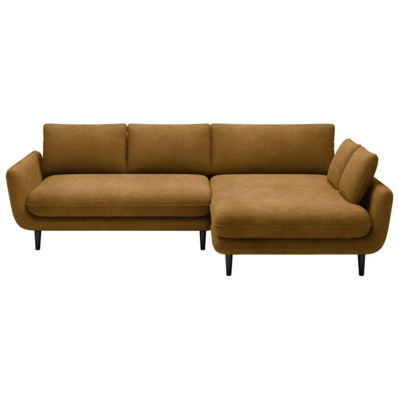 Ecksofa in Velours Goldfarben