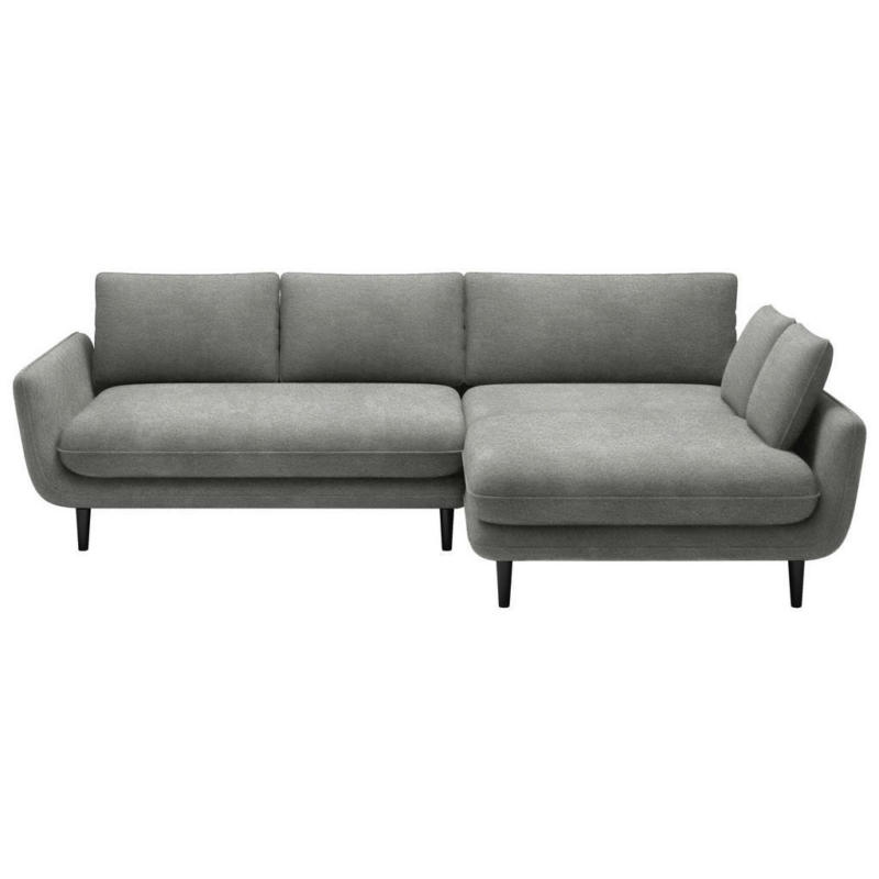 Ecksofa in Velours Hellgrau