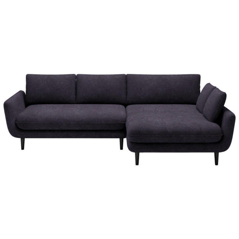 Ecksofa in Velours Anthrazit