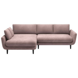 Ecksofa in Velours Altrosa