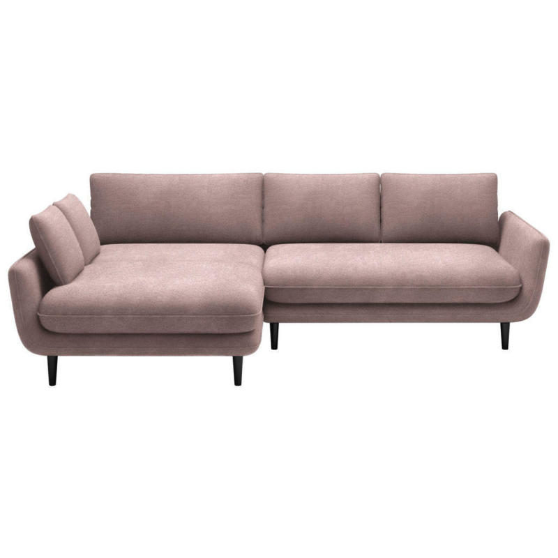 Ecksofa in Velours Altrosa