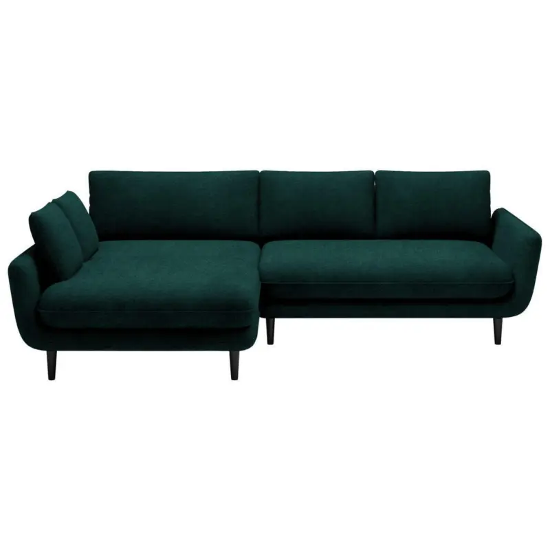 Ecksofa in Velours Dunkelgrün
