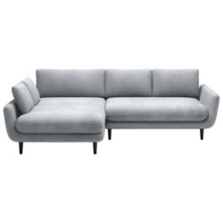 Ecksofa in Velours Silberfarben