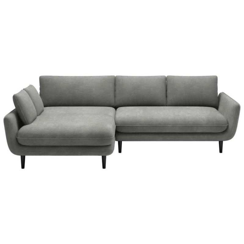 Ecksofa in Velours Hellgrau