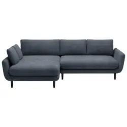 Ecksofa in Velours Grau