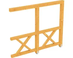 Seitenwand Andreaskreuz SKAN HOLZ 255x210 cm eiche hell