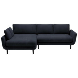 Ecksofa in Velours Dunkelgrau