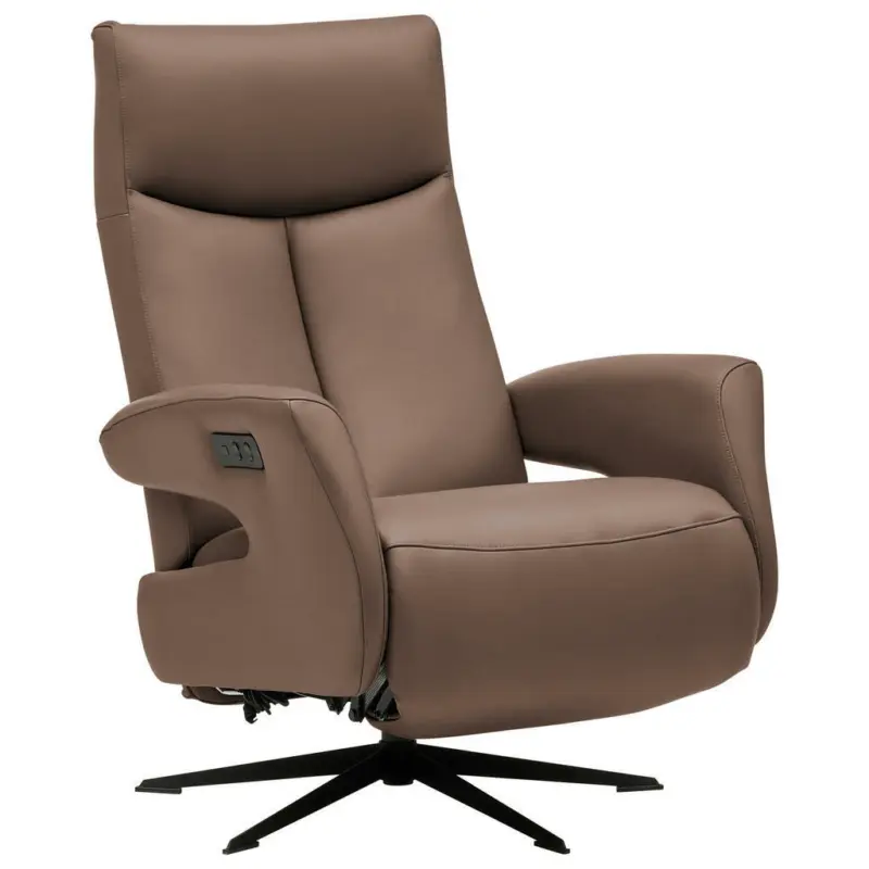 Relaxsessel in Leder Graubraun