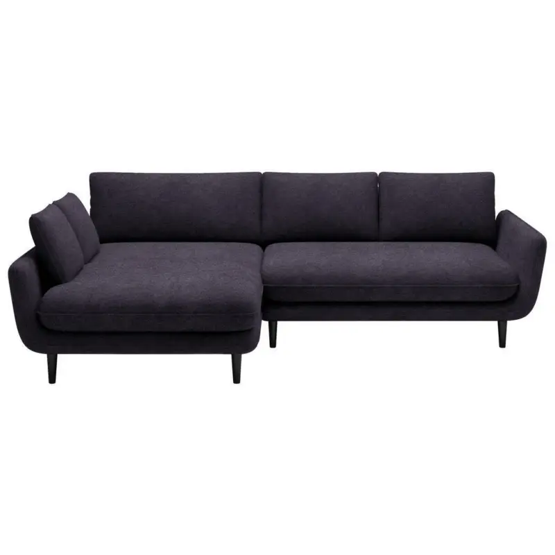 Ecksofa in Velours Anthrazit