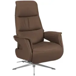 Relaxsessel in Leder Hellbraun