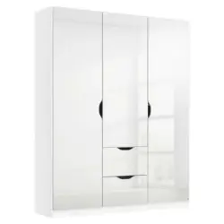 Kleiderschrank in Weiß, Weiß Hochglanz