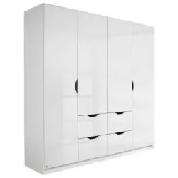 Kleiderschrank in Weiß, Weiß Hochglanz