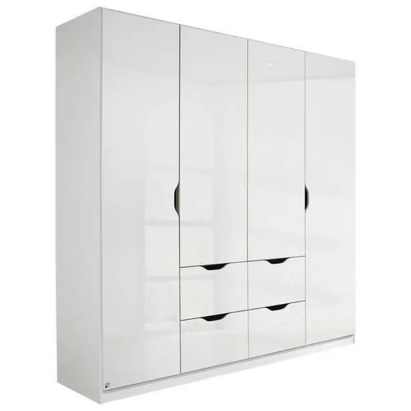 Kleiderschrank in Weiß, Weiß Hochglanz