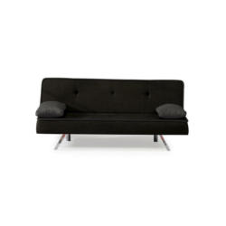 Schlafsofa in Webstoff Grau, Schwarz