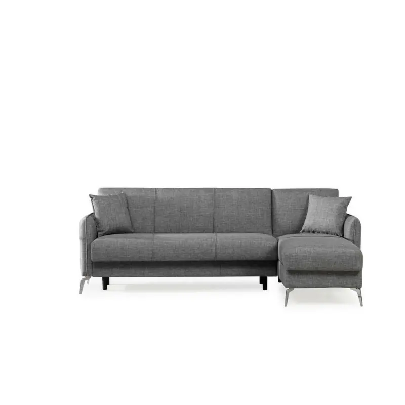 Eckschlafsofa in Webstoff Anthrazit