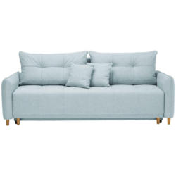 Schlafsofa in Webstoff Hellblau