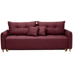 Schlafsofa in Webstoff Dunkelrot