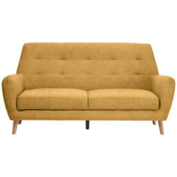 Dreisitzer-Sofa in Webstoff Gelb