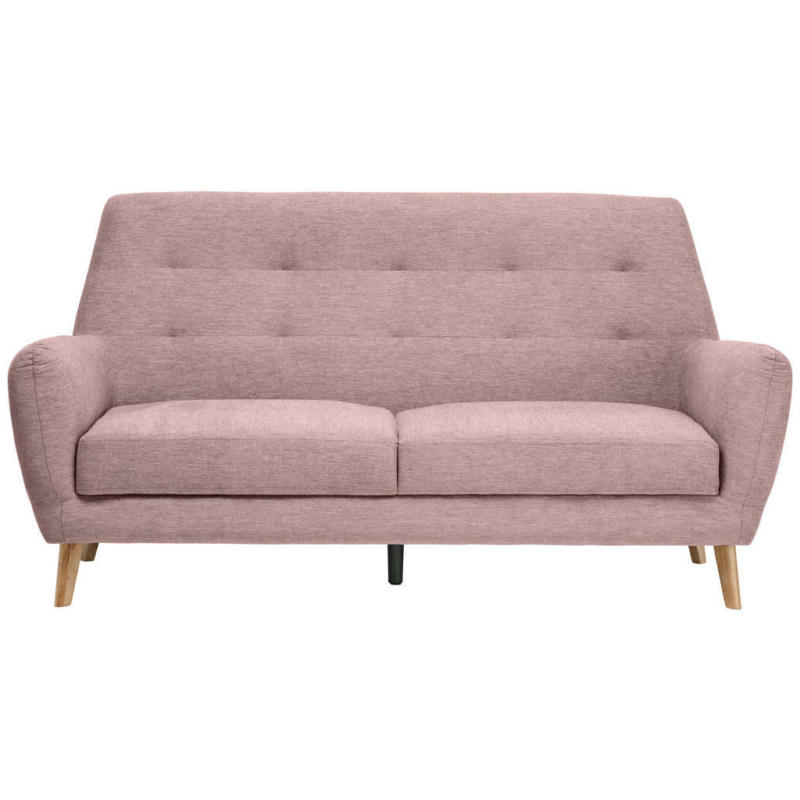 Dreisitzer-Sofa in Webstoff Rosa