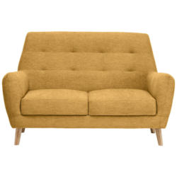 Zweisitzer-Sofa in Webstoff Gelb