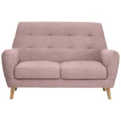 Zweisitzer-Sofa in Webstoff Rosa